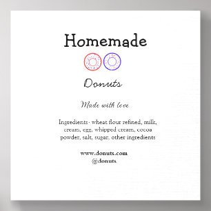 Homemade donuts made with love add text website foam core photo tile