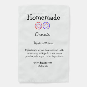 Homemade donuts made with love add text website garden flag