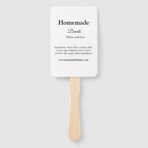 Homemade donuts made with love add text website hand fan