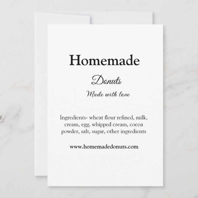 Homemade donuts made with love add text website invitation (Front)