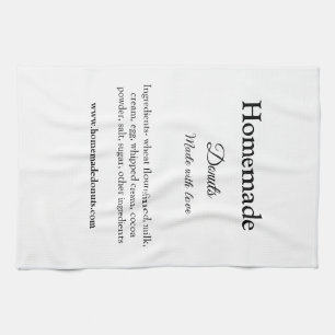 Homemade donuts made with love add text website kitchen towel