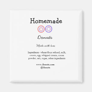 Homemade donuts made with love add text website magnet
