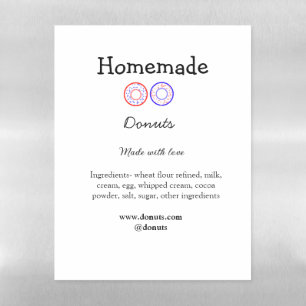 Homemade donuts made with love add text website magnetic dry erase sheet