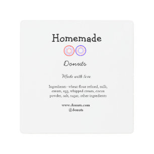 Homemade donuts made with love add text website metal print