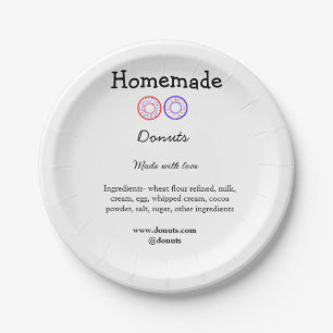 Homemade donuts made with love add text website paper plates