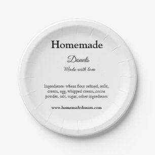 Homemade donuts made with love add text website paper plates