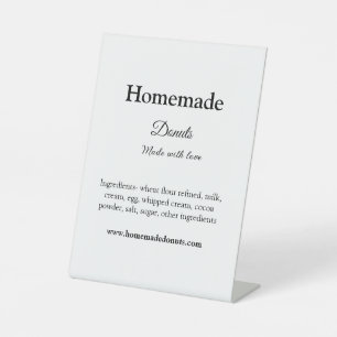 Homemade donuts made with love add text website pedestal sign