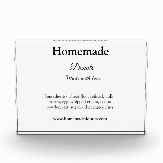Homemade donuts made with love add text website photo block (Front)
