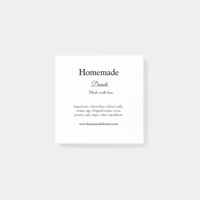 Homemade donuts made with love add text website post-it notes (Front)