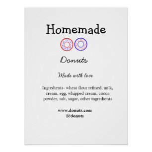 Homemade donuts made with love add text website poster
