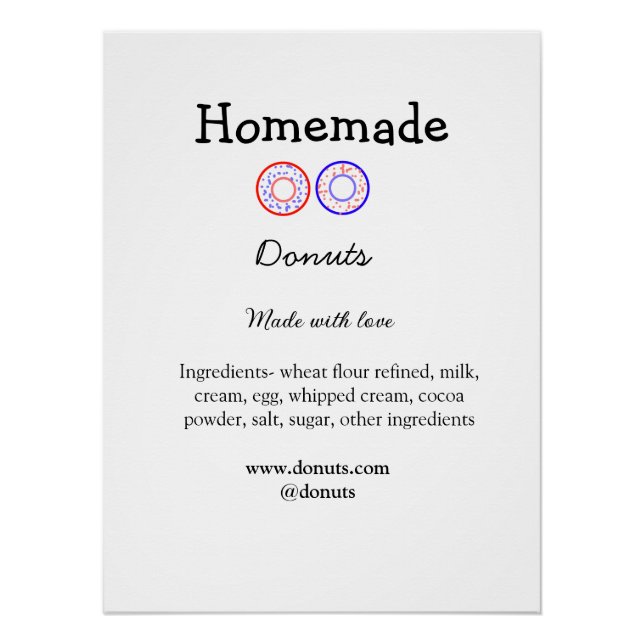 Homemade donuts made with love add text website poster (Front)