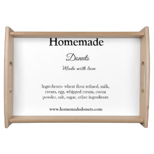 Homemade donuts made with love add text website serving tray