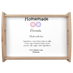 Homemade donuts made with love add text website serving tray