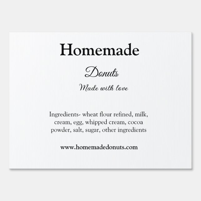 Homemade donuts made with love add text website sign (Front)