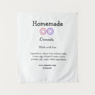 Homemade donuts made with love add text website tapestry