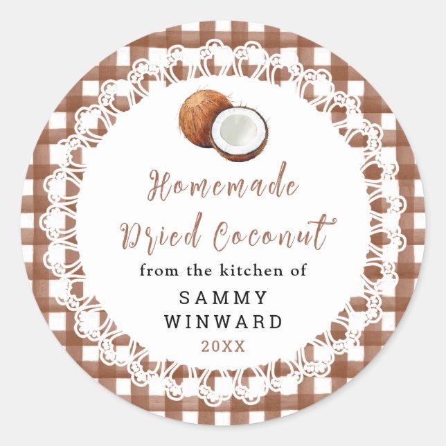 Homemade Dried Coconut Snack Label (Front)