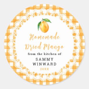 Homemade Dried Mango Snack Label