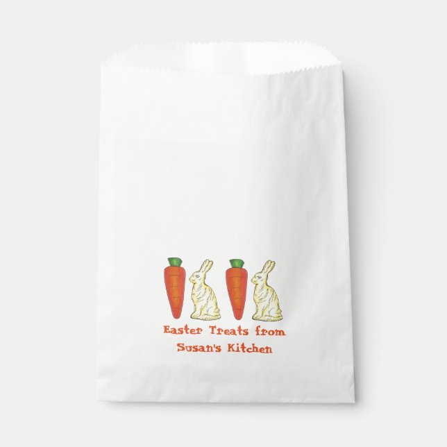 Homemade Easter Candy Bunny Rabbit Carrot Treats Favor Bag (Front)