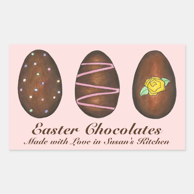 Homemade Easter Chocolates Candy Eggs Stickers (Front)