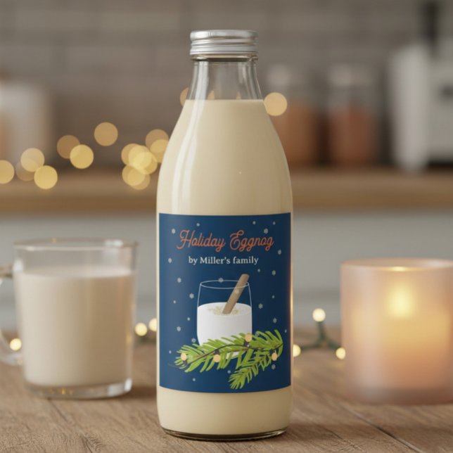 Homemade Eggnog Bottle Label Festive Holiday Drink (Creator Uploaded)