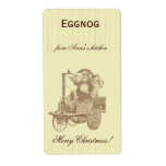 homemade eggnog personalized Christmas steampunk Label