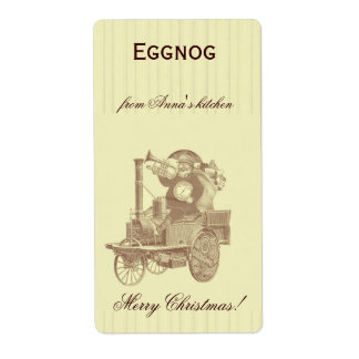 homemade eggnog personalized Christmas steampunk Label