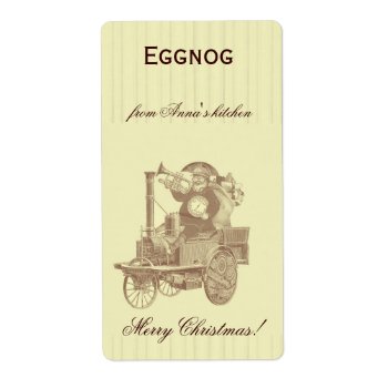 Homemade Eggnog Personalized Christmas Steampunk Label by myworldtravels at Zazzle