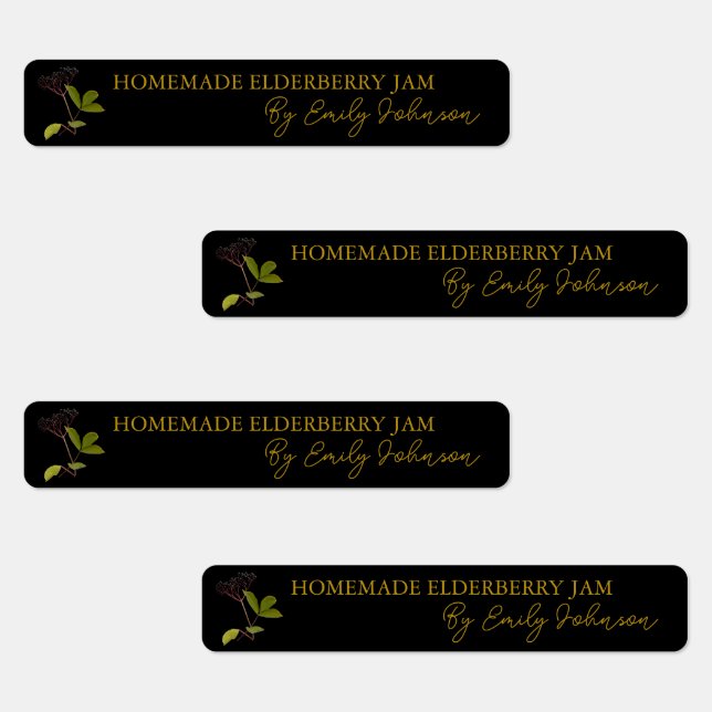 Homemade Elderberry Jam Thin Seal Label (Group)