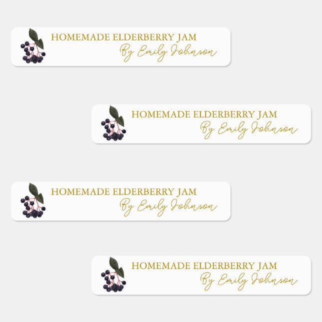 Homemade Elderberry Jam Thin Seal Label (Group)