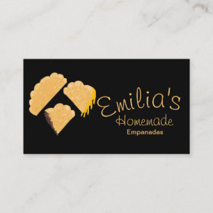 Homemade Empanadas Business Hand Drawn Black Card