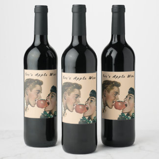 Homemade Eve's Apple Wine Retro style share bite Label
