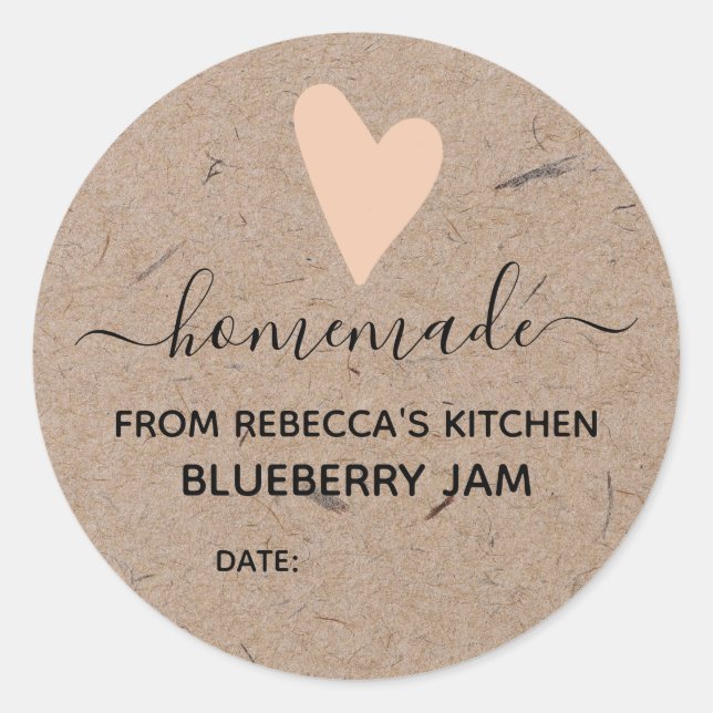 Homemade Faux Kraft Paper | Jam Canning Label (Front)