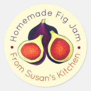 Homemade Fig Jam Jelly Preserves Figs Canned By Classic Round Sticker