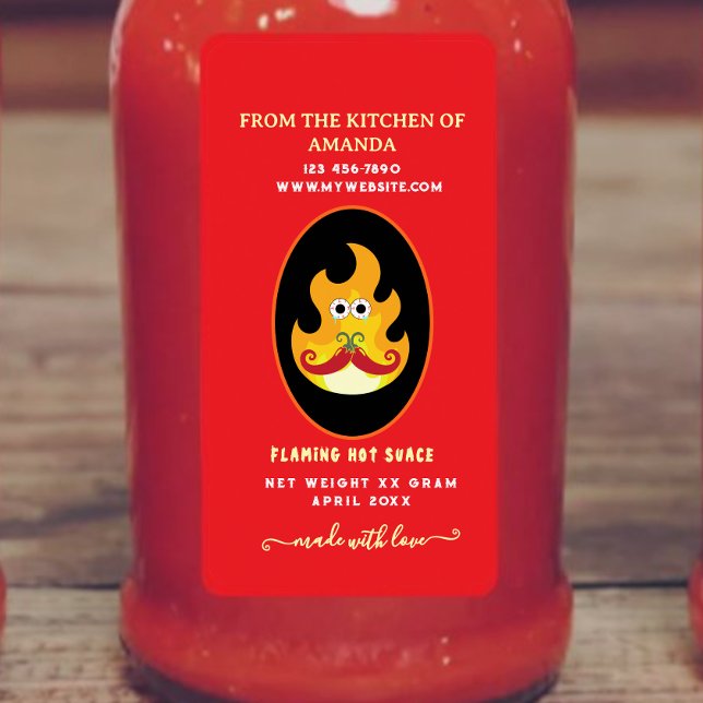 Homemade Flaming Custom  Hot Sauce Label  (Creator Uploaded)