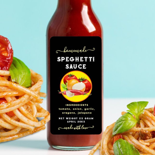 Homemade Flaming Custom Spaghetti Sauce Label (Creator Uploaded)