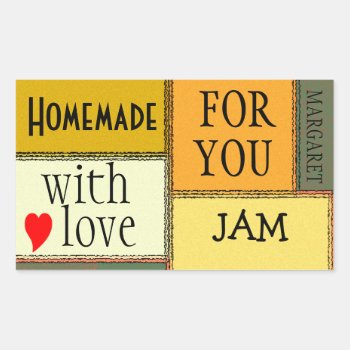 Homemade Food Jam Jelly Personalized Rectangular Sticker by hungaricanprincess at Zazzle