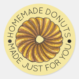 Homemade French Twist Doughnuts Made By Kitchen Classic Round Sticker