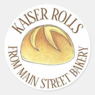 Homemade Fresh Baked Bakery Kaiser Bread Rolls Classic Round Sticker