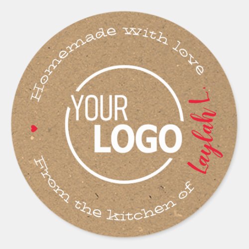 Homemade From The Kitchen Of Huge Logo Template  Classic Round Sticker