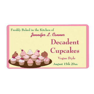 Homemade Frosted Cupcakes Packaging Label