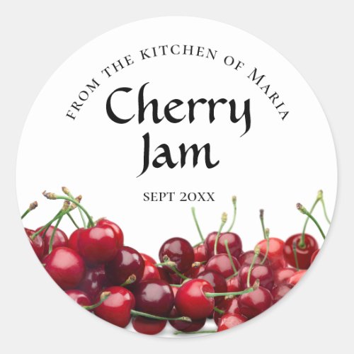 Homemade Fruit Cherry Jam Modern Sticker Labels