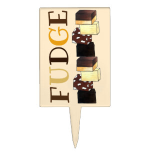 Homemade Fudge Candy Confectionery Made Baked By Cake Topper