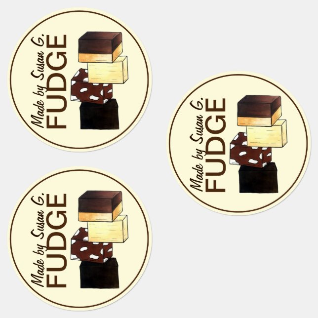 Homemade Fudge Candy Confectionery Made Baked By Labels (Group)