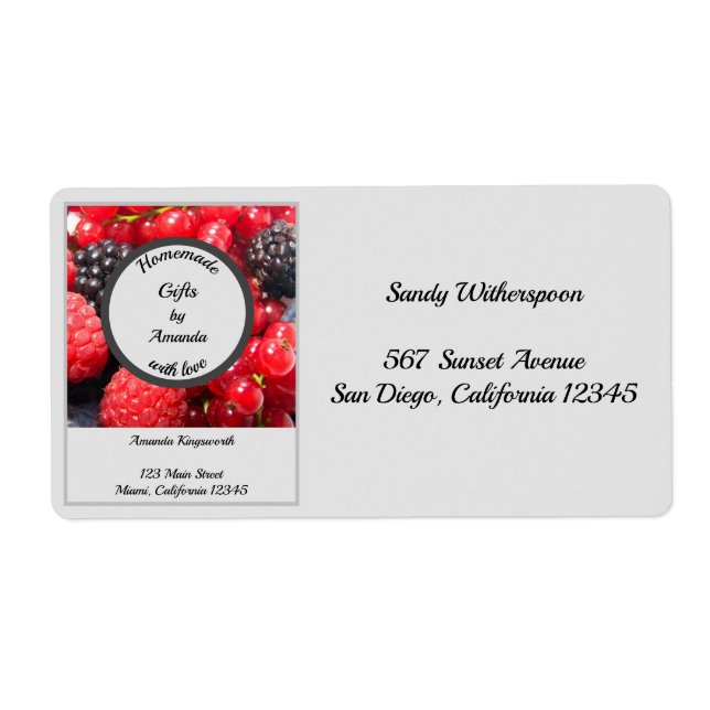 Homemade gifts with love customizable packing label (Front)