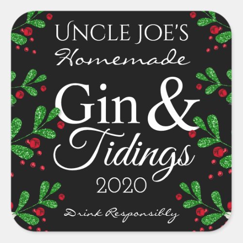 Homemade Gin  Tidings Holiday Labels