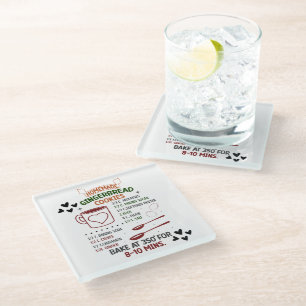 Homemade Gingerbread Cookie Recipe Christmas Gift Glass Coaster