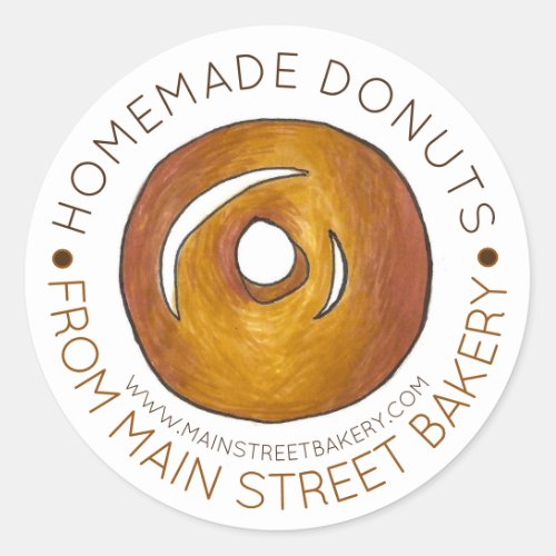 Homemade Glazed Donuts Doughnuts Made with Love By Classic Round Sticker