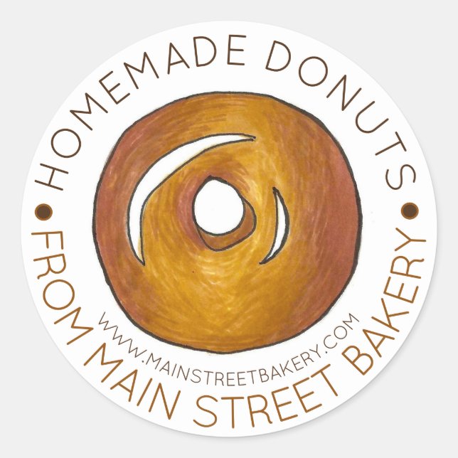 Homemade Glazed Donuts Doughnuts Made with Love By Classic Round Sticker (Front)