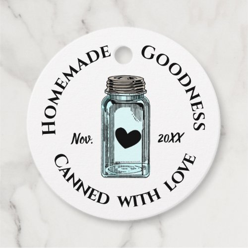 Homemade Goodness Canned with Love Mason Jar Dated Favor Tags