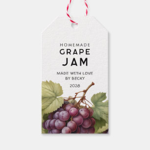 Homemade grape jam Pantry Labels with red grapes
